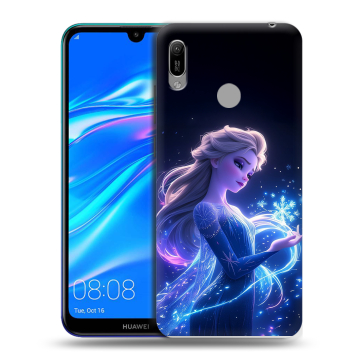 Силиконовый противоударный чехол на Huawei Y6 (2019) с принтом Холодное сердце Frozen