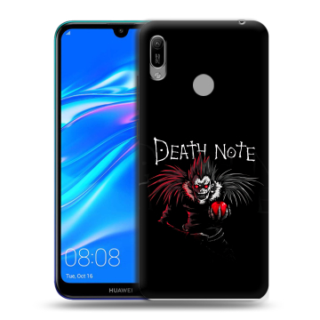 Силиконовый противоударный чехол на Huawei Y6 (2019) с принтом Death note Тетрадь смерти