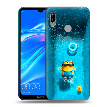 Силиконовый противоударный чехол на Huawei Y6 (2019) с принтом Миньоны Силиконовый противоударный чехол на Huawei Y6 (2019) с принтом Миньоны