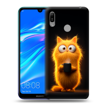 Силиконовый противоударный чехол на Huawei Y6 (2019) с принтом Смешной кот