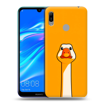 Силиконовый противоударный чехол на Huawei Y6 (2019) с принтом Смешная утка
