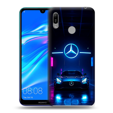 Силиконовый противоударный чехол на Huawei Y6 (2019) с принтом Mercedes Мерседес