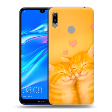Силиконовый противоударный чехол на Huawei Y6 (2019) с принтом Милые котята
