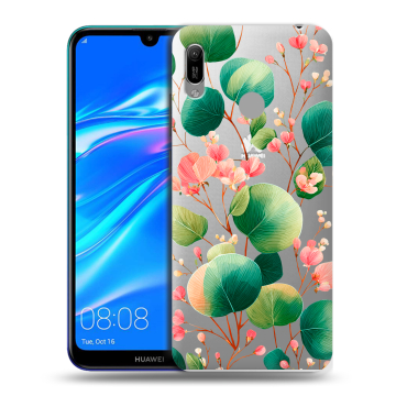 Силиконовый противоударный чехол на Huawei Y6 (2019) с принтом женский