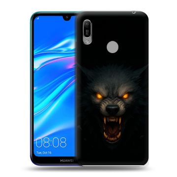 Силиконовый противоударный чехол на Huawei Y6 (2019) с принтом Волк