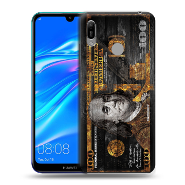Силиконовый противоударный чехол на Huawei Y6 (2019) с принтом Доллар деньги