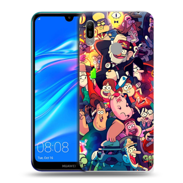 Силиконовый противоударный чехол на Huawei Y6 (2019) с принтом Gravity Falls Гравити Фолз