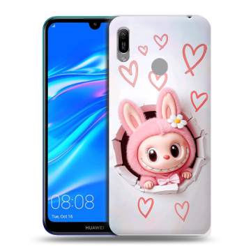 Силиконовый противоударный чехол на Huawei Y6 (2019) с принтом Labubu Лабубу