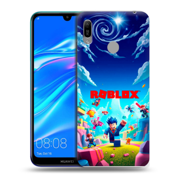 Силиконовый противоударный чехол на Huawei Y6 (2019) с принтом Roblox Роблокс