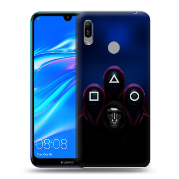 Силиконовый противоударный чехол на Huawei Y6 (2019) с принтом Игра Кальмара