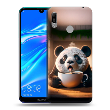 Силиконовый противоударный чехол на Huawei Y6 (2019) с принтом смешная панда