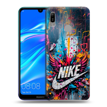 Силиконовый противоударный чехол на Huawei Y6 (2019) с принтом Nike Найк
