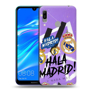 Силиконовый противоударный чехол на Huawei Y6 (2019) с принтом Real Madrid Реал Мадрид