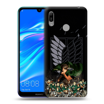 Силиконовый противоударный чехол на Huawei Y6 (2019) с принтом Атака титанов
