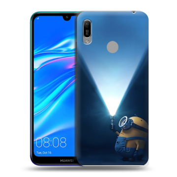 Силиконовый противоударный чехол на Huawei Y6 (2019) с принтом Миньоны