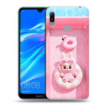 Силиконовый противоударный чехол на Huawei Y6 (2019) с принтом Labubu Лабубу