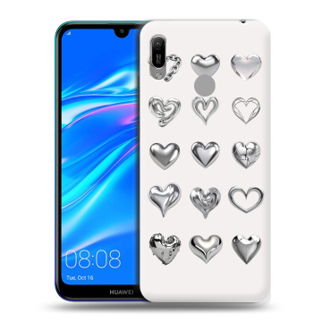 Силиконовый противоударный чехол на Huawei Y6 (2019) с принтом Y2K сердечки
