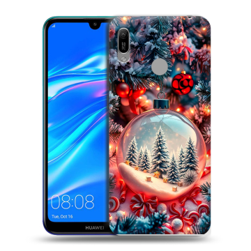 Силиконовый противоударный чехол на Huawei Y6 (2019) с принтом Новый год