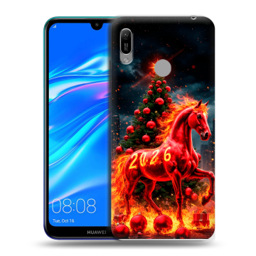 Силиконовый противоударный чехол на Huawei Y6 (2019) с принтом Новый год