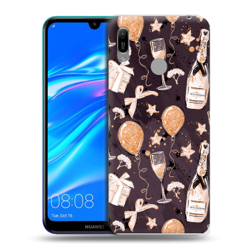 Силиконовый противоударный чехол на Huawei Y6 (2019) с принтом Новый год