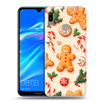 Силиконовый противоударный чехол на Huawei Y6 (2019) с принтом Новый год