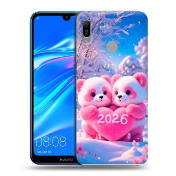 Силиконовый противоударный чехол на Huawei Y6 (2019) с принтом Новый год
