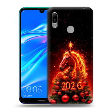 Силиконовый противоударный чехол на Huawei Y6 (2019) с принтом Новый год