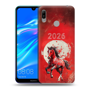 Силиконовый противоударный чехол на Huawei Y6 (2019) с принтом Новый год
