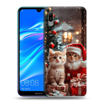 Силиконовый противоударный чехол на Huawei Y6 (2019) с принтом Новый год
