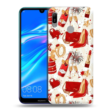 Силиконовый противоударный чехол на Huawei Y6 (2019) с принтом Новый год