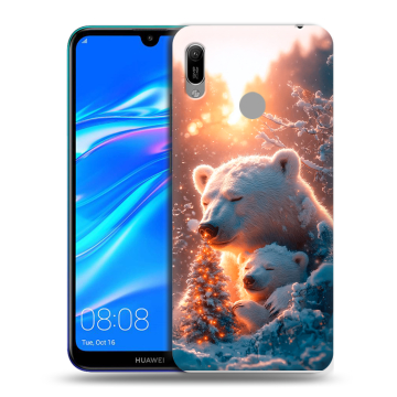 Силиконовый противоударный чехол на Huawei Y6 (2019) с принтом Новый год