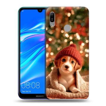 Силиконовый противоударный чехол на Huawei Y6 (2019) с принтом Новый год