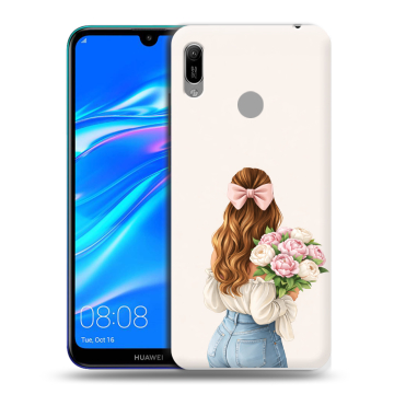 Силиконовый противоударный чехол на Huawei Y6 (2019) с принтом женский