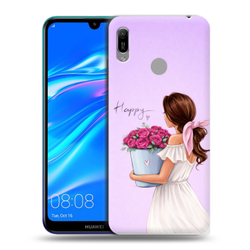 Силиконовый противоударный чехол на Huawei Y6 (2019) с принтом женский