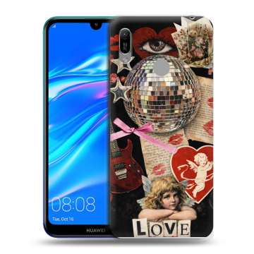 Силиконовый противоударный чехол на Huawei Y6 (2019) с принтом для девочек