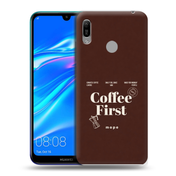 Силиконовый противоударный чехол на Huawei Y6 (2019) с принтом женский
