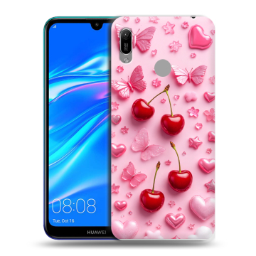 Силиконовый противоударный чехол на Huawei Y6 (2019) с принтом для девочек