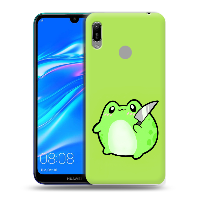 Пластиковый чехол на Huawei Y6 (2019) с принтом Лягушенок Пластиковый чехол на Huawei Y6 (2019) с принтом Лягушенок