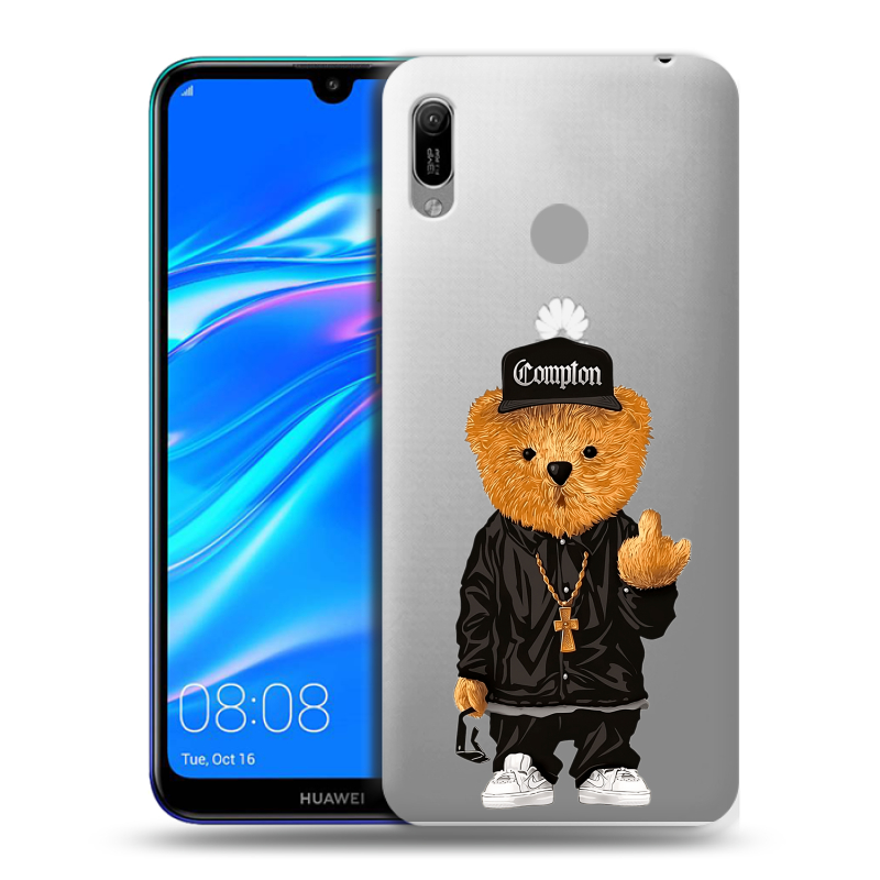 Пластиковый чехол на Huawei Y6 (2019) с принтом Мишка Пластиковый чехол на Huawei Y6 (2019) с принтом Мишка