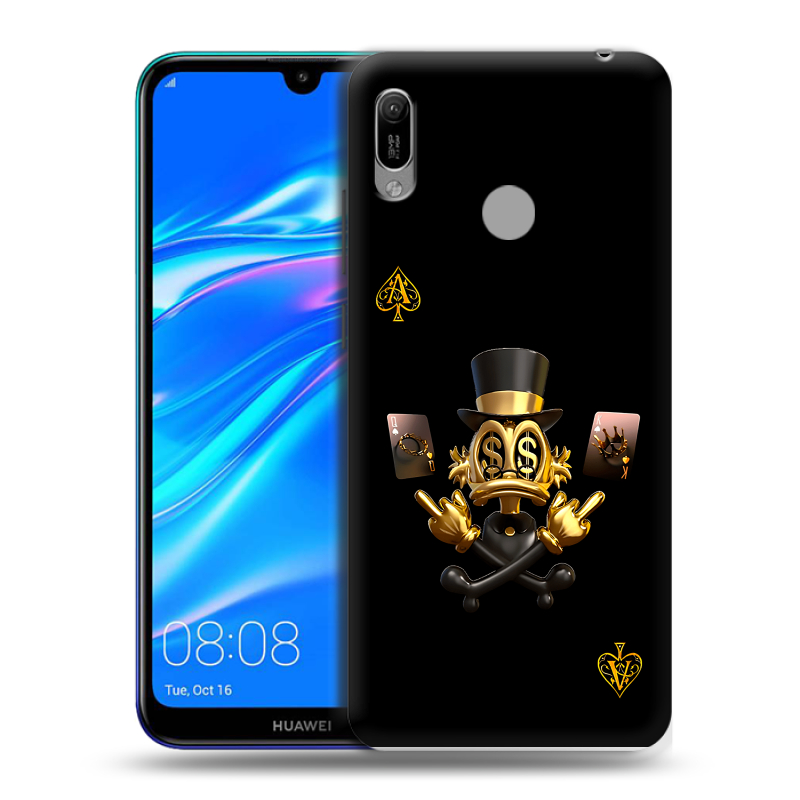 Пластиковый чехол на Huawei Y6 (2019) с принтом Золотой скрудж макдак Пластиковый чехол на Huawei Y6 (2019) с принтом Золотой скрудж макдак