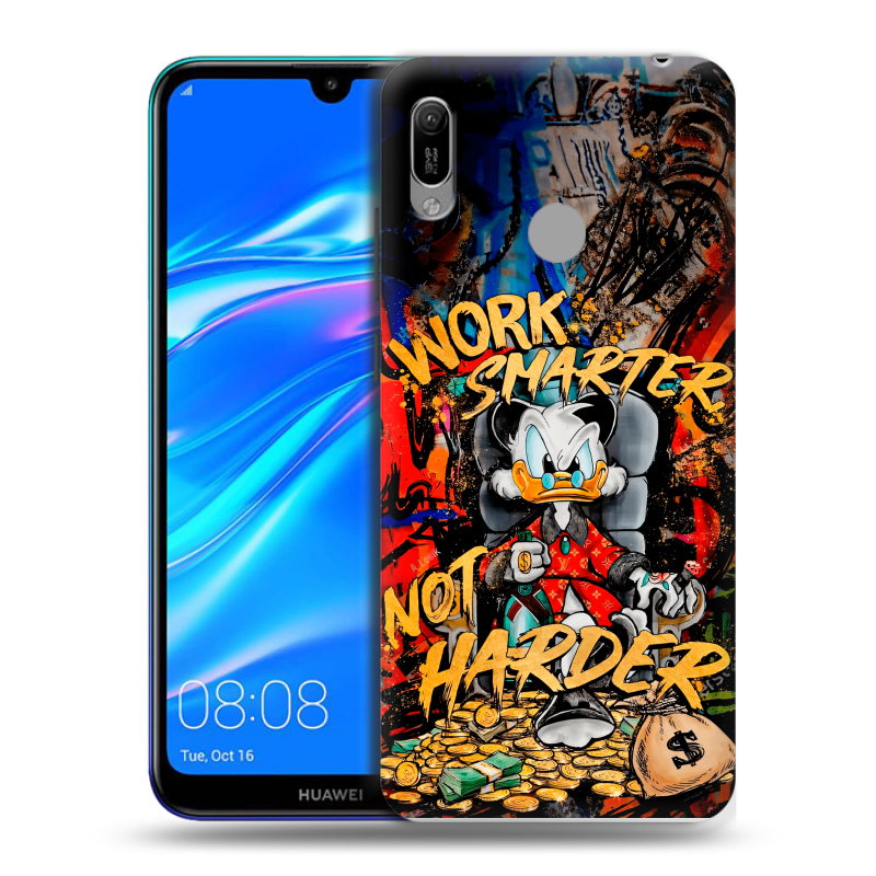 Пластиковый чехол на Huawei Y6 (2019) с принтом Дональд Дак Деньги Пластиковый чехол на Huawei Y6 (2019) с принтом Дональд Дак Деньги