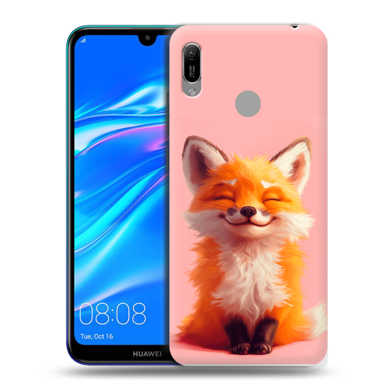 Пластиковый чехол на Huawei Y6 (2019) с принтом милая лиса Пластиковый чехол на Huawei Y6 (2019) с принтом милая лиса