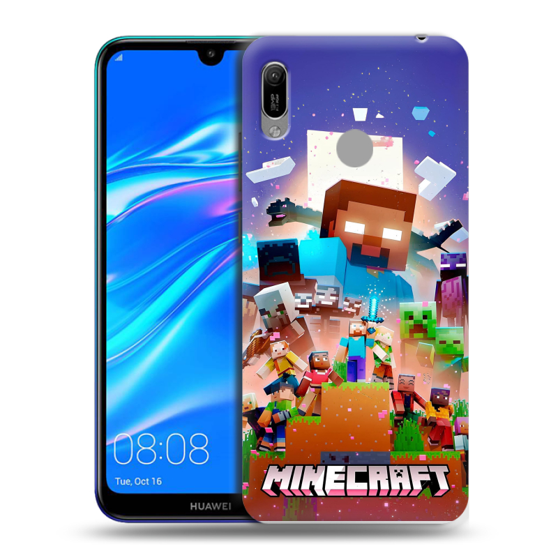 Силиконовый противоударный чехол на Huawei Y6 (2019) с принтом Майнкрафт Minecraft Силиконовый противоударный чехол на Huawei Y6 (2019) с принтом Майнкрафт Minecraft