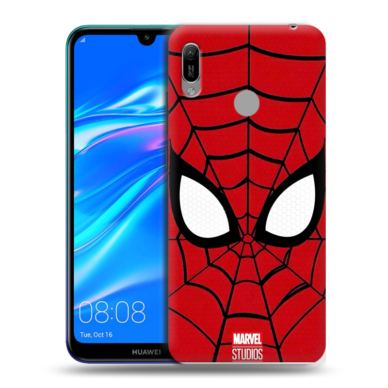 Силиконовый противоударный чехол на Huawei Y6 (2019) с принтом человек паук spiderman Силиконовый противоударный чехол на Huawei Y6 (2019) с принтом человек паук spiderman