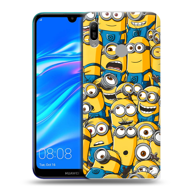 Силиконовый противоударный чехол на Huawei Y6 (2019) с принтом Миньоны Силиконовый противоударный чехол на Huawei Y6 (2019) с принтом Миньоны
