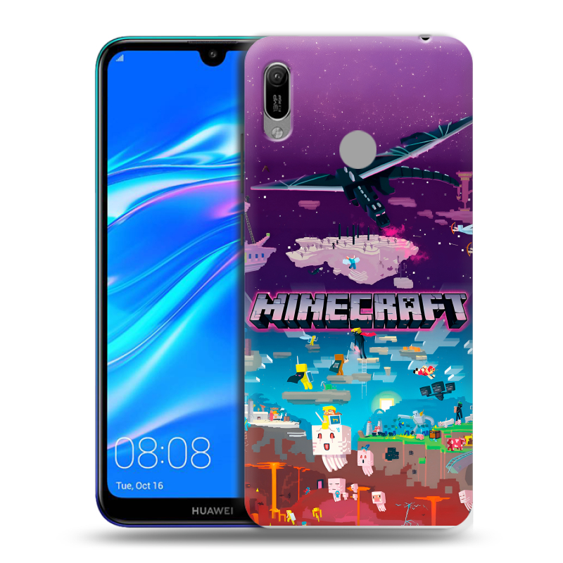 Силиконовый противоударный чехол на Huawei Y6 (2019) с принтом Майнкрафт Minecraft Силиконовый противоударный чехол на Huawei Y6 (2019) с принтом Майнкрафт Minecraft
