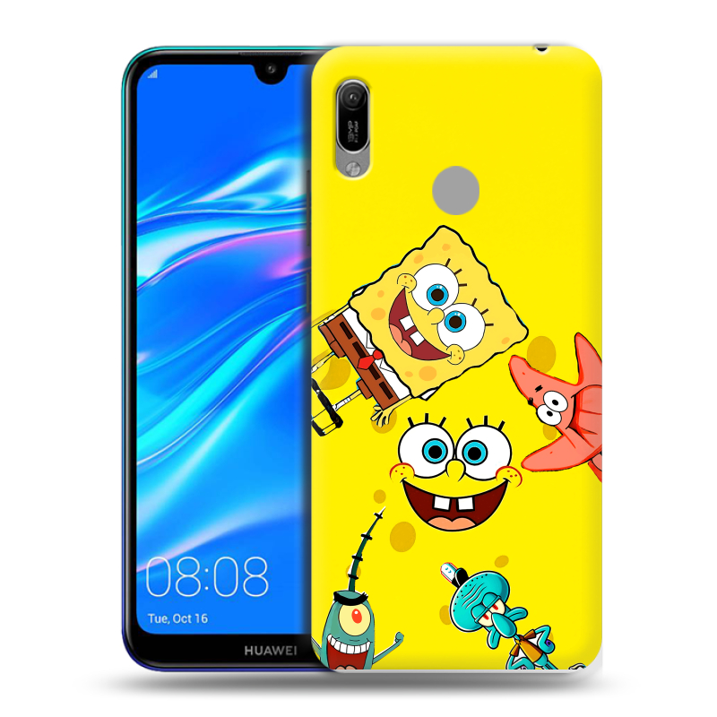 Пластиковый чехол на Huawei Y6 (2019) с принтом Спанч боб Спанчбоб Пластиковый чехол на Huawei Y6 (2019) с принтом Спанч боб Спанчбоб