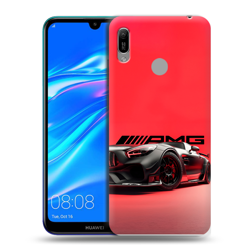 Пластиковый чехол на Huawei Y6 (2019) с принтом Мерседес Mercedes AMG Пластиковый чехол на Huawei Y6 (2019) с принтом Мерседес Mercedes AMG