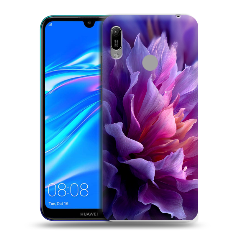 Силиконовый противоударный чехол на Huawei Y6 (2019) с принтом женский цветы Силиконовый противоударный чехол на Huawei Y6 (2019) с принтом женский цветы