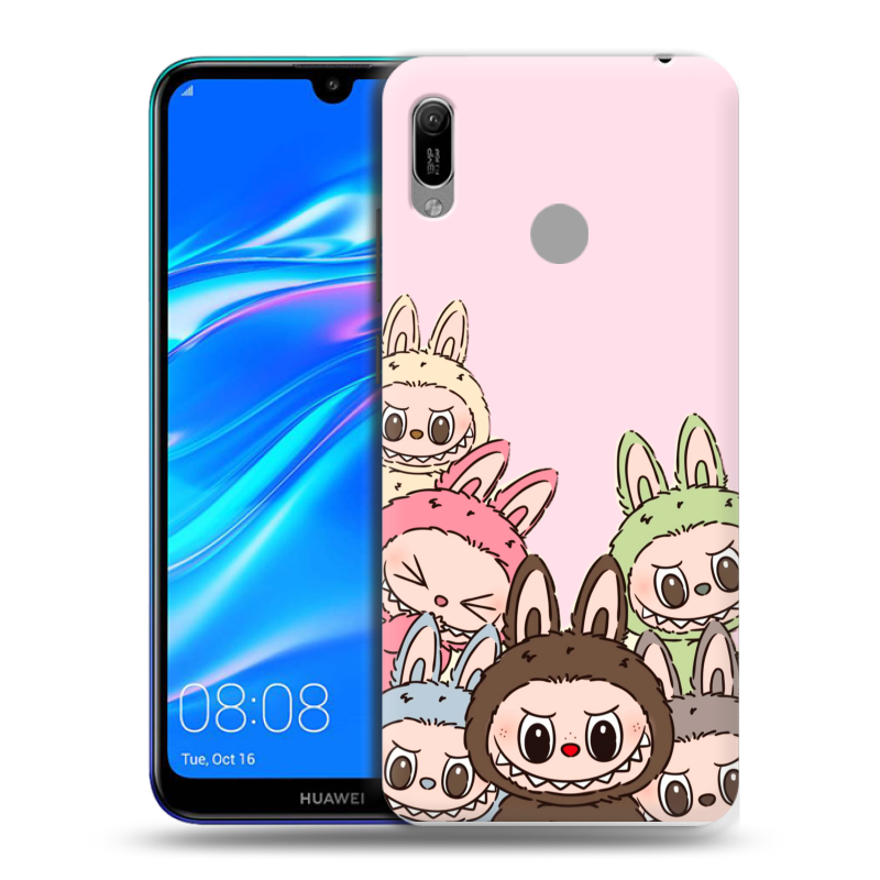 Силиконовый противоударный чехол на Huawei Y6 (2019) с принтом Лабубу Силиконовый противоударный чехол на Huawei Y6 (2019) с принтом Лабубу